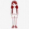 Digital Girl Illustration in Vector Format A digital representation of a child created using scalable graphics technology.