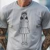 Simple Girl SVG Illustration A young girl in a casual outfit is depicted in this simple SVG illustration.