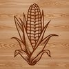 Vibrant Corn Illustration An illustration of a corn on the cob in a natural setting.