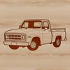 Detailed Vehicle Graphic Design A graphic representation of a rugged pickup truck with a detailed design.
