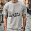 High-Speed Machine Icon A sleek racing car designed as a vector graphic for digital use.
