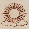 A stylized sun icon created as a vector graphic.