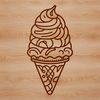 Beautiful SVG Ice Cream Icon A colorful illustration of a single serving ice cream cone on a stick.