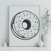 Colorful Donut Graphic Art A colorful illustration of a sweet donut with frosting and sprinkles, suitable for printing or digital use.