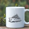 Minimalist Yacht Design Vector Graphics SVG design for a yacht with minimalist lines and clean shape.