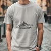 Minimalist Yacht Design Vector Art A minimalist illustration of a sailboat on calm waters.