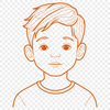 Simple Boy Character SVG Design A young boy character made up of simple shapes, suitable for use in graphic design projects.