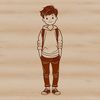 Simple Line Drawing Kid A simple line-drawn image of a young boy.