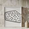 Fresh from the dairy: A beautiful cheese illustration A high-quality vector illustration of a wedge-shaped cheese, suitable for commercial or personal use as clip art.