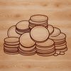 Stackable Coins Silhouette A set of stackable coins in various denominations.