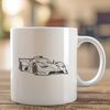 Racing Car Silhouette Outline A high-speed racing car with sleek design and bold lines, suitable for vector graphics and cutting machine projects.
