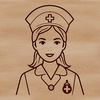 Free SVG Nursing Professional Clip Art A female nurse in a white uniform, standing with a compassionate expression.