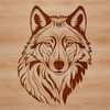 Realistic Wolf Portrait Vector Art A realistic illustration of a wolf's head in a vector format, suitable for various uses.