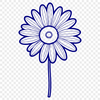 Simple Black and White Daisy Design A vector design of a single daisy bloom in black and white lines.