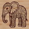 A digital illustration of a majestic elephant with large ears and a long trunk.