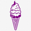 Colorful illustration of a cone with a scoop of ice cream, suitable for printing and cutting.