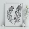 Intricate Feather Vector Graphic A detailed illustration of a single bird's feather with intricate texture and shape, suitable for vector art designs.