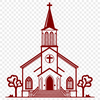 Traditional Baptist Church Silhouette A stylized vector illustration of a traditional Baptist church architecture.