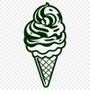 Colorful Ice Cream Vector Design A colorful illustration of a single scoop of ice cream on a cone, created as a vector graphic.