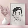 Free Vector Image of a Boy A simple illustration of a young boy, suitable for graphic design and vector art projects.