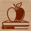Beautiful Schoolbook with Apple Logo Design An illustration of a schoolbook with the Apple logo on it, ideal for educational materials.