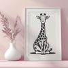 SVG Giraffe Graphics A high-resolution illustration of a giraffe, suitable for digital design projects.