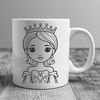 Beautiful Young Female Character Design A vector illustration of a young female character in a princess costume.