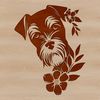Adorable Miniature Schnauzer Head Illustration A close-up illustration of the head of a Miniature Schnauzer dog breed, ideal for digital design and crafting.