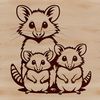 Aussie Wildlife Illustration A digital illustration of a possum, an Australian marsupial native to the country.