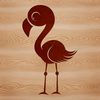 Pink Feathered Bird Silhouette A single standing flamingo bird with pink feathers.