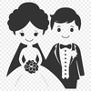 Custom Bride and Groom SVG Design A custom-designed illustration of a bride and groom on their special day, ideal for vector art projects.