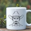Vintage Cowboy Clip Art Design A cartoon cowboy illustration created as a vector graphic SVG file suitable for cutting machine designs.