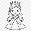 An SVG vector graphic design featuring a girl dressed as royalty.