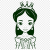 A vector graphic design of a smiling girl dressed as a princess, suitable for crafting projects or digital use.