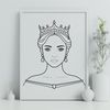 Royal Princess SVG Design A young female character in royal attire with a crown on her head.