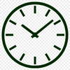 A simple digital clock icon in a vector format.