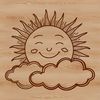 Stylized Sun Clipart Image Illustrative representation of the sun with stylized rays.