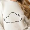 White Puffy Cloud Illustration A stylized illustration of a white puffy cloud against a light blue background.
