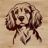Vector Art of a Cocker Spaniel's Face A close-up illustration of a Cocker Spaniel's head, suitable for digital design and printing.