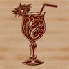 Stylized Cocktail Illustration in Vector Design A stylized illustration of a mixed drink in a glass, created as a vector design.