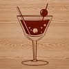 A transparent cocktail glass filled with a colorful drink, ideal for vector art projects.