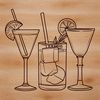 A transparent glass filled with colorful liquid, ideal for vector design and cutting machine projects.