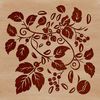 A stylized illustration of a coffee bean with ornate floral patterns.