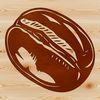 Detailed Coffee Design Clip Art A vector graphic representation of a coffee bean with detailed lines and shapes.