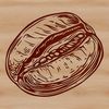 An SVG vector image representation of a single coffee bean, ideal for digital crafting and design applications.