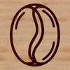 Line Art Coffee Icon A simple line drawing of a coffee bean suitable for various design applications.