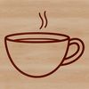 A simple line drawing of a cup used for drinking coffee.