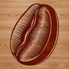 Beautiful Coffee Bean SVG Icon An isolated illustration of a coffee bean, suitable for digital designs and crafting projects.