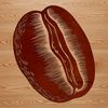 An SVG graphic of a single coffee bean, suitable for digital applications.