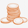 Vector illustration of various coins from around the world in a circular arrangement.
